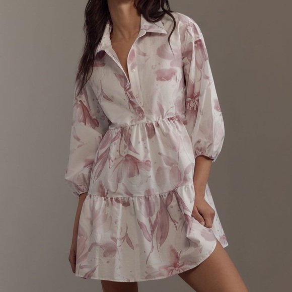 Anthropologie XL Loverly Grey Bettina Shirt Dress Mini Edition NWT